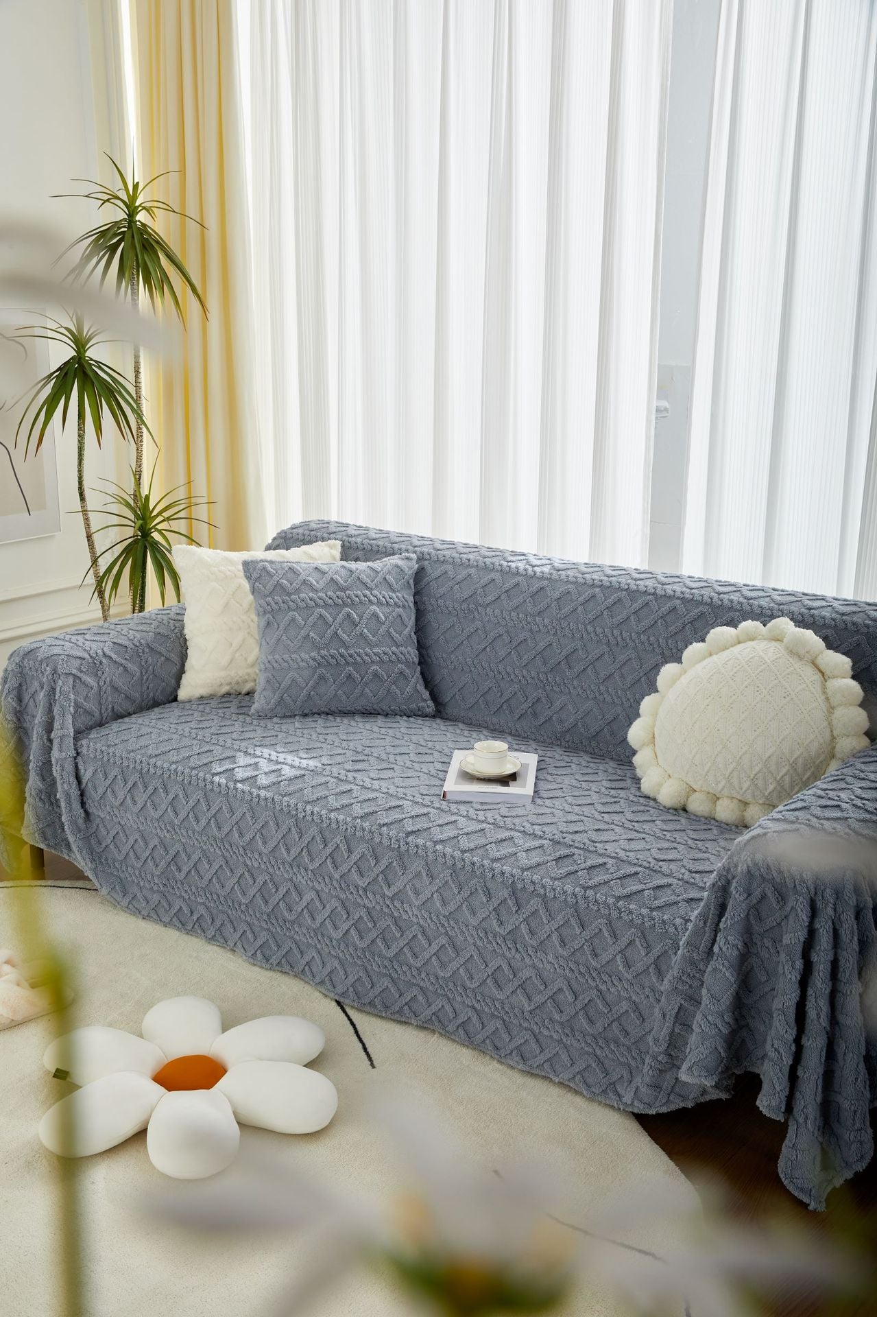 Three-dimensional jacquard comfortable cotton velvet sofa towel