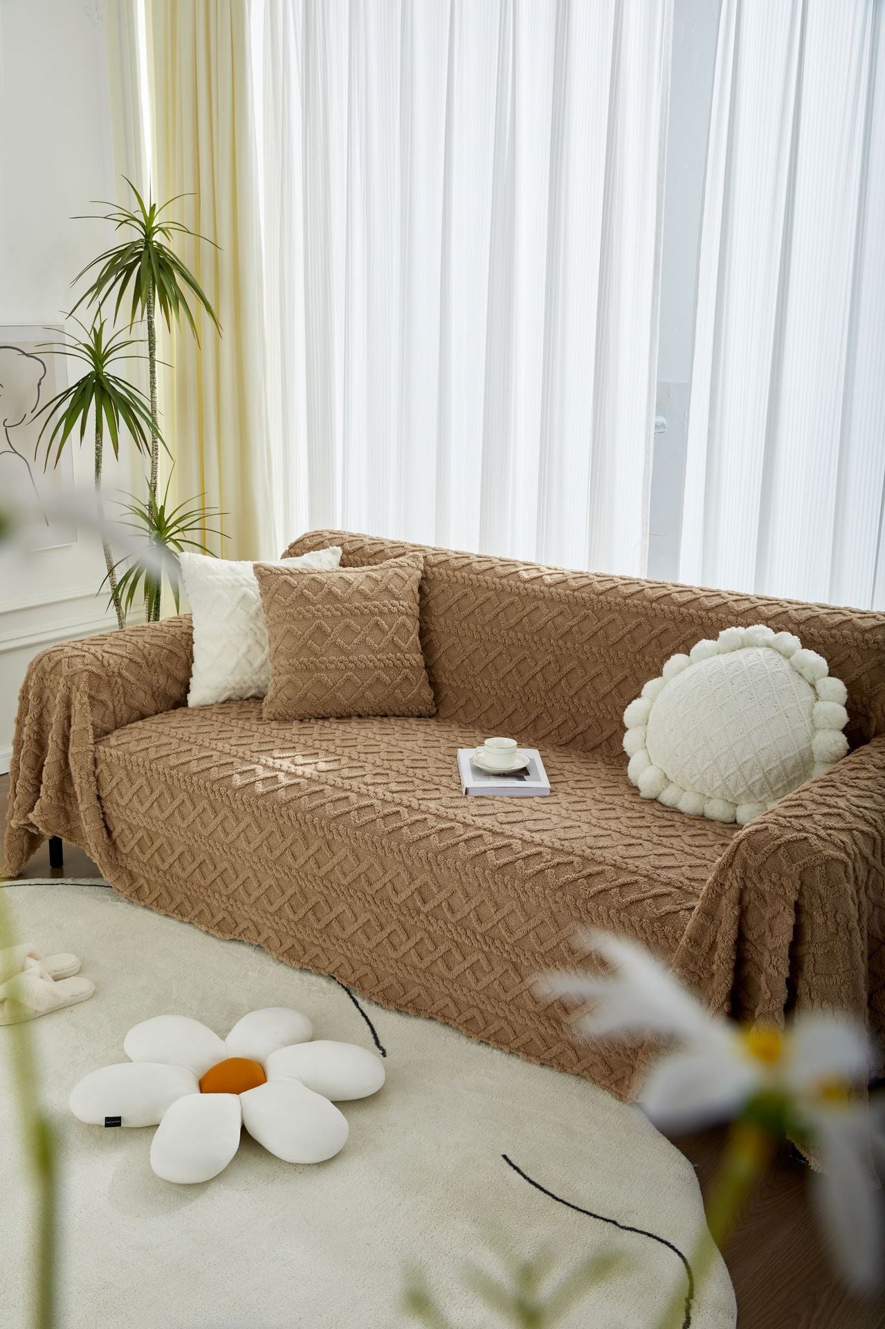 Three-dimensional jacquard comfortable cotton velvet sofa towel